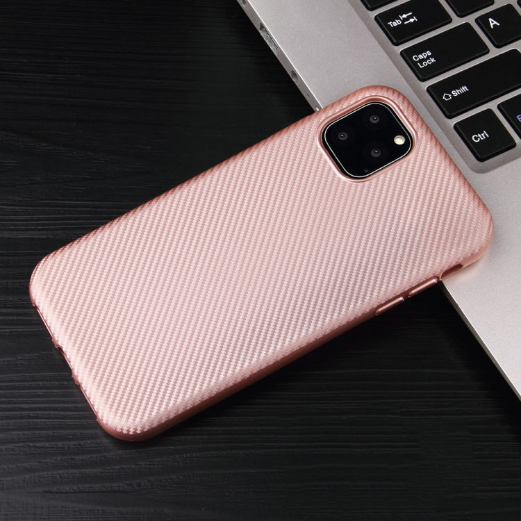 For iPhone 11 Pro Max Carbon Fiber Texture Shockproof TPU Protective Case