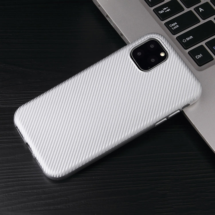 For iPhone 11 Pro Max Carbon Fiber Texture Shockproof TPU Protective Case