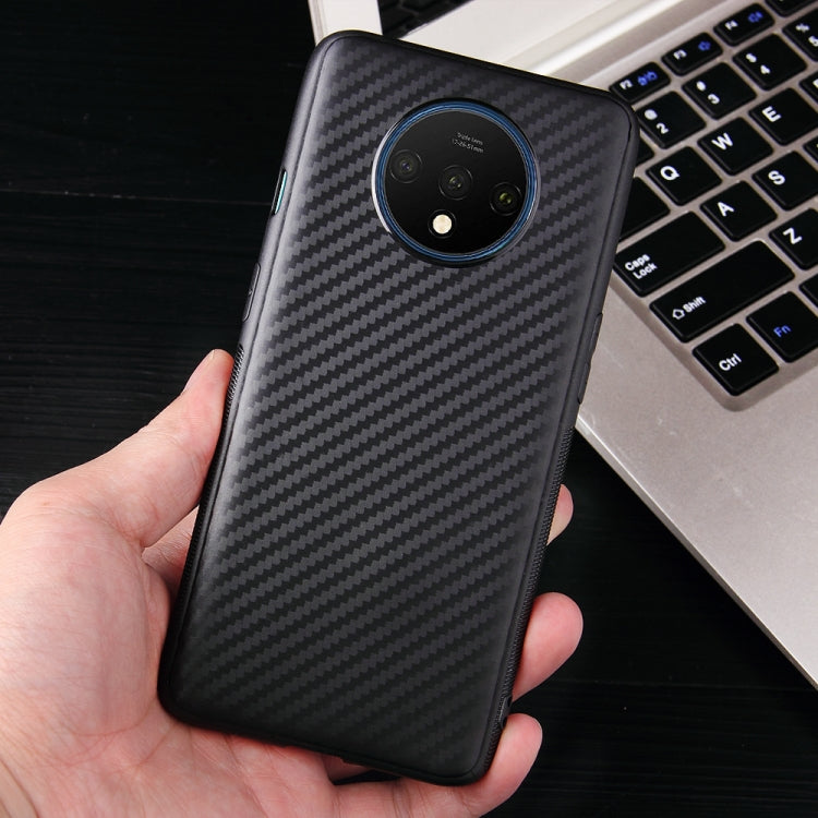 For OnePlus 7T Carbon Fiber Texture Shockproof TPU Protective Case