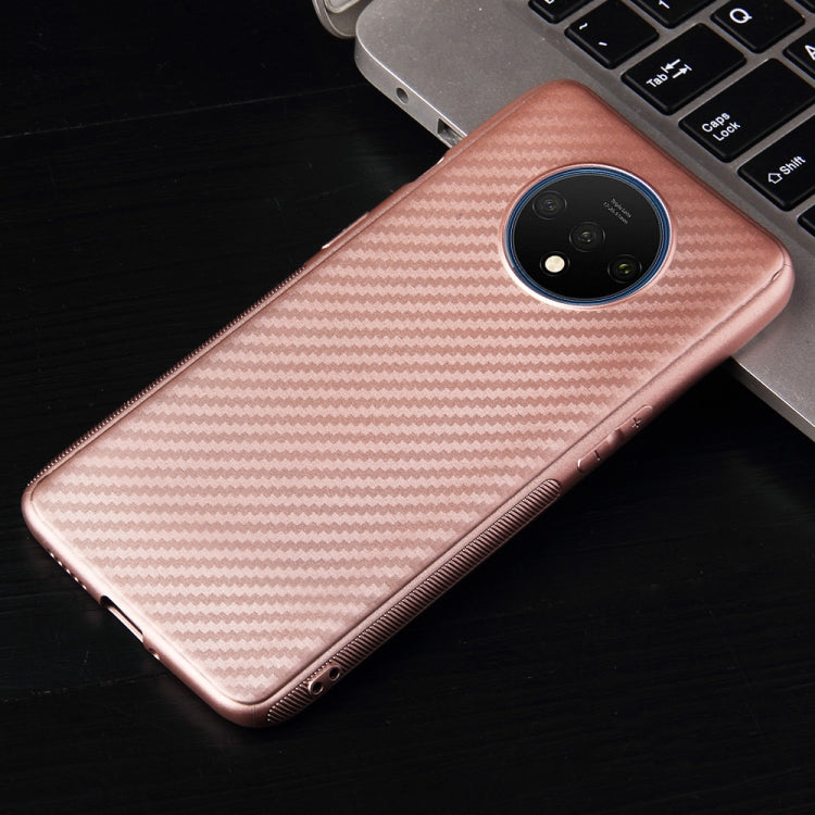 For OnePlus 7T Carbon Fiber Texture Shockproof TPU Protective Case