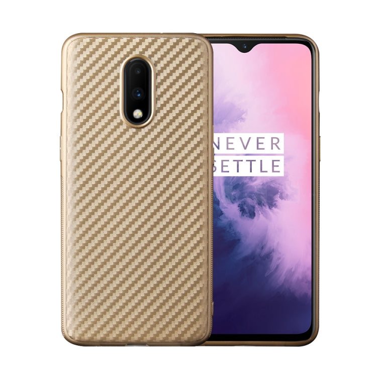 For OnePlus 7 Carbon Fiber Texture Shockproof TPU Protective Case