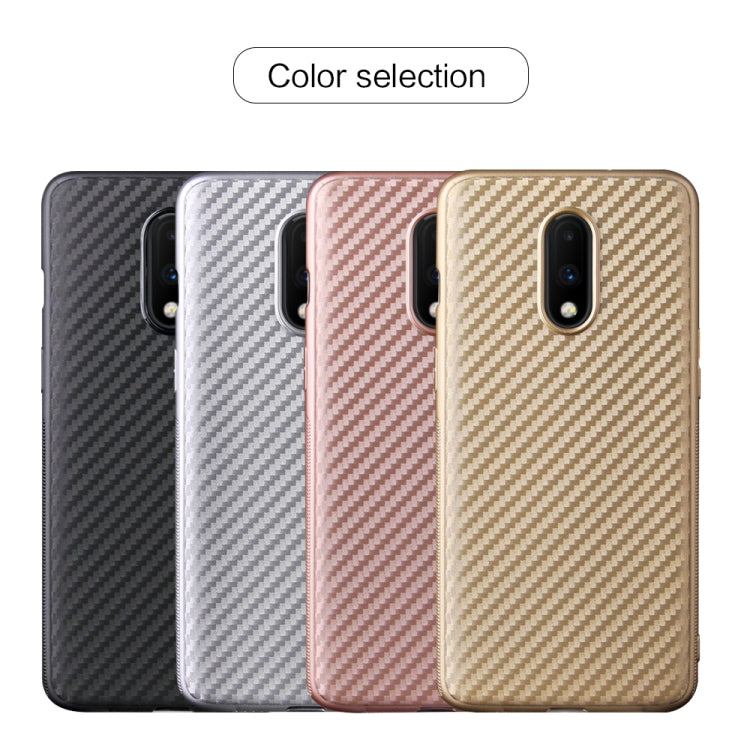 For OnePlus 7 Carbon Fiber Texture Shockproof TPU Protective Case