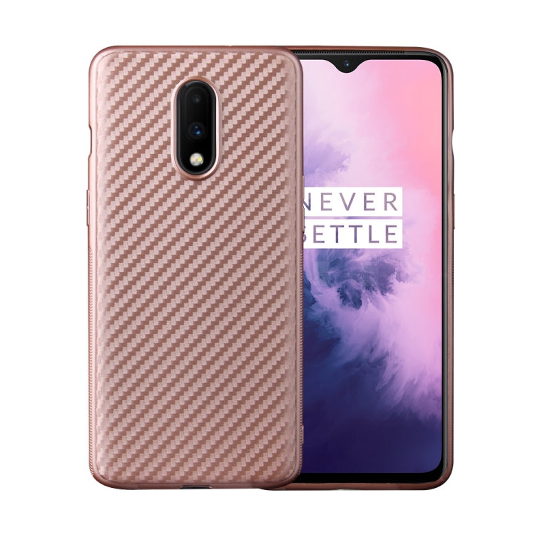 For OnePlus 7 Carbon Fiber Texture Shockproof TPU Protective Case