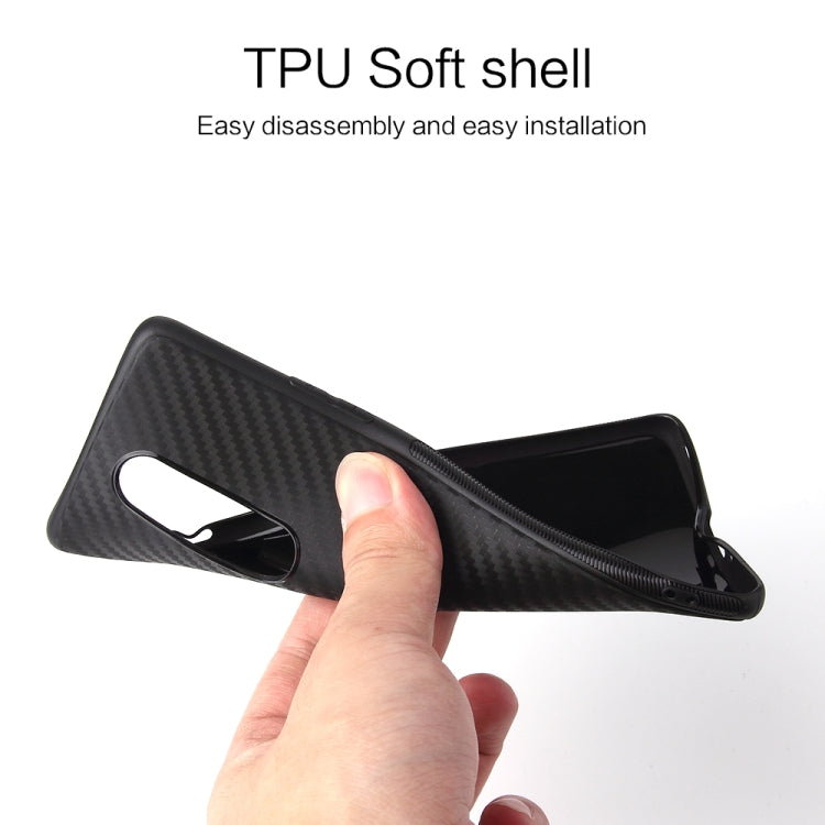 For OnePlus 8 Carbon Fiber Texture Shockproof TPU Protective Case