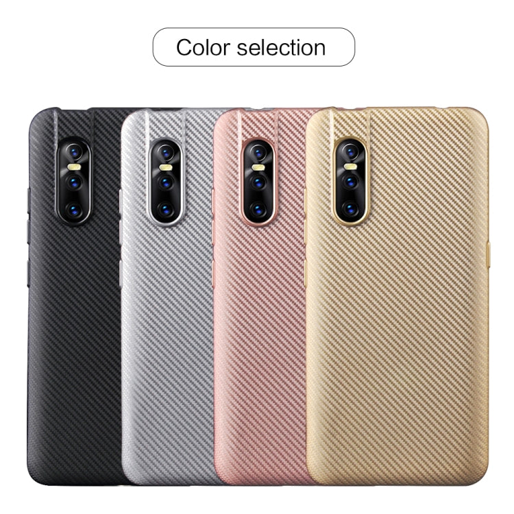 For Vivo V15 Pro Carbon Fiber Texture Shockproof TPU Protective Case