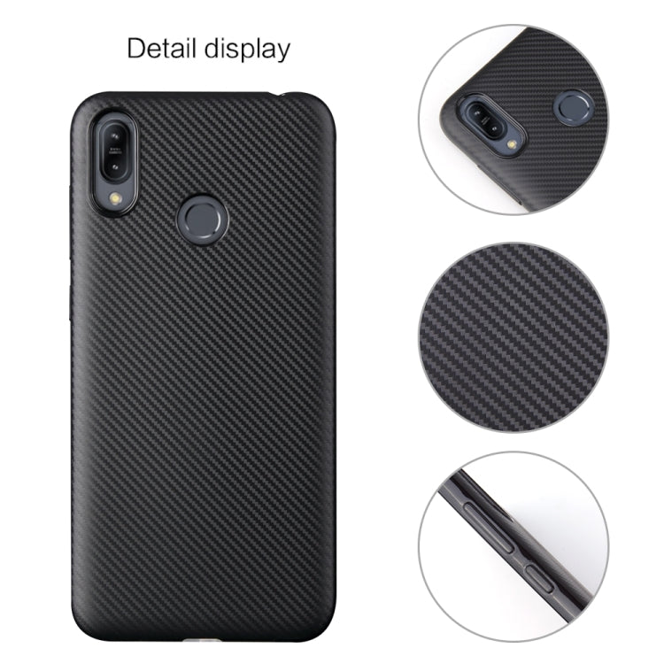 For ASUS Zenfone Max (M2) ZB633KL Carbon Fiber Texture Shockproof TPU Protective Case