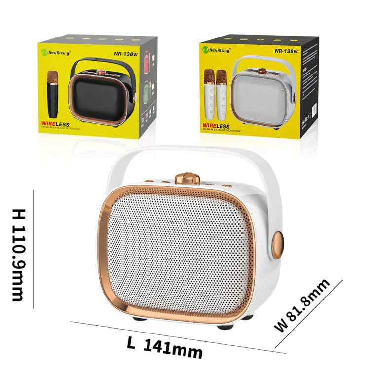 NewRixing NR138W Wireless Microphone TWS Handheld Noise Reduction Portable Smart Bluetooth Speaker