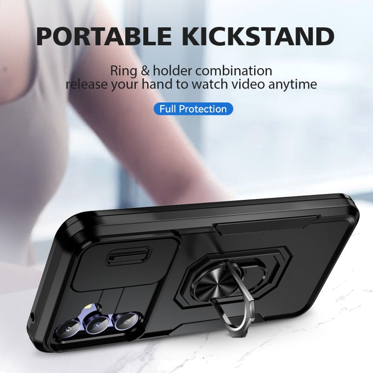 For Samsung Galaxy A14 5G Pioneer Armor Sliding Camshield Phone Case