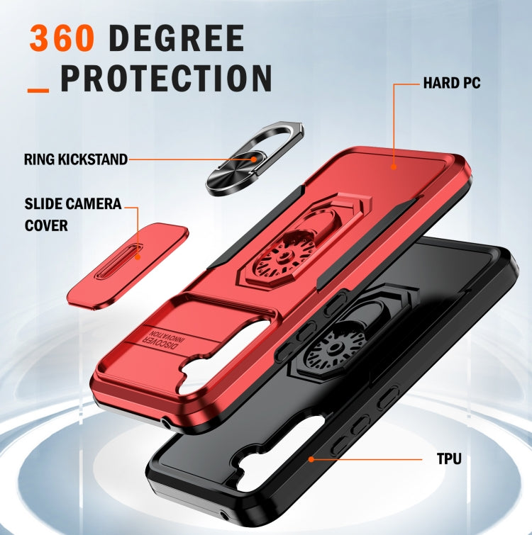 For Samsung Galaxy A14 5G Pioneer Armor Sliding Camshield Phone Case
