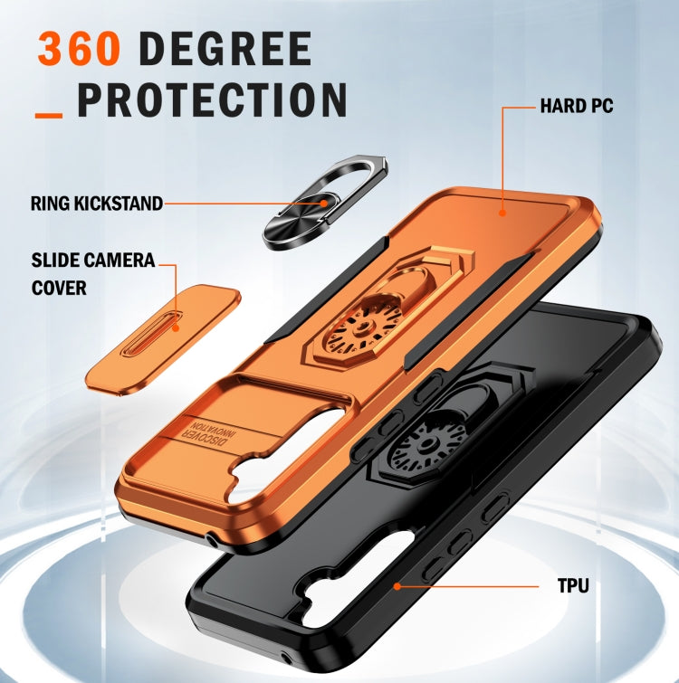 For Samsung Galaxy A14 5G Pioneer Armor Sliding Camshield Phone Case