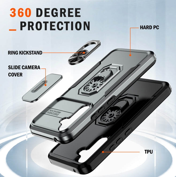 For Samsung Galaxy A14 5G Pioneer Armor Sliding Camshield Phone Case