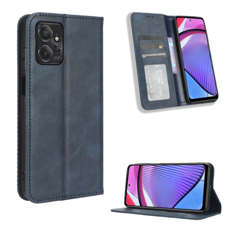 For Motorola Moto G Power 2023 Magnetic Buckle Retro Texture Leather Phone Case