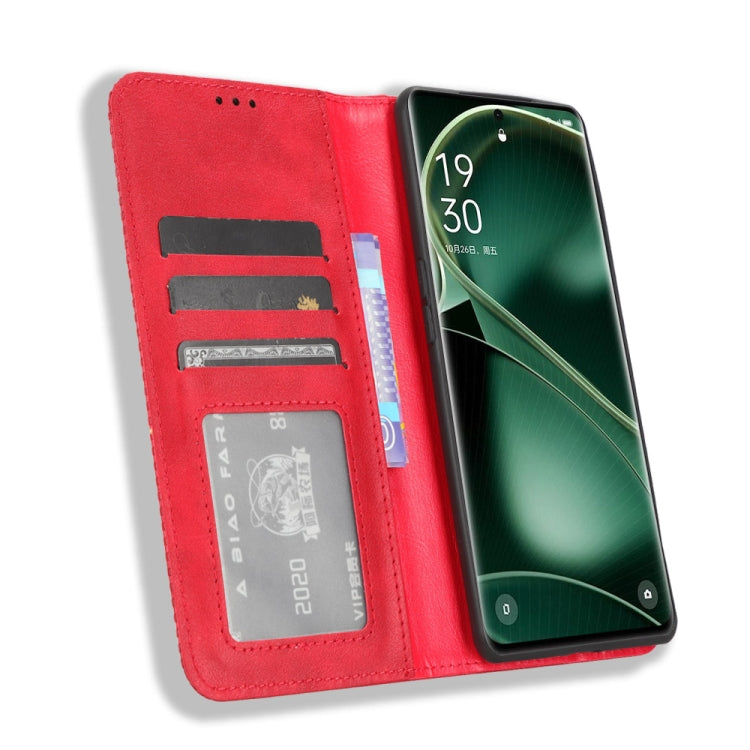 For OPPO Find X6 Pro Magnetic Buckle Retro Texture Leather Phone Case