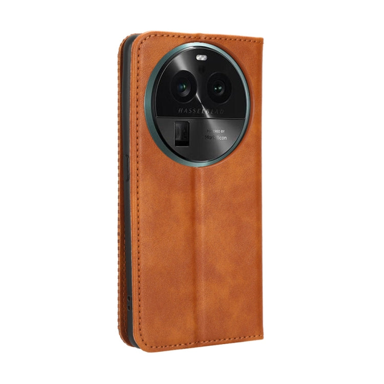 For OPPO Find X6 Magnetic Buckle Retro Texture Leather Phone Case