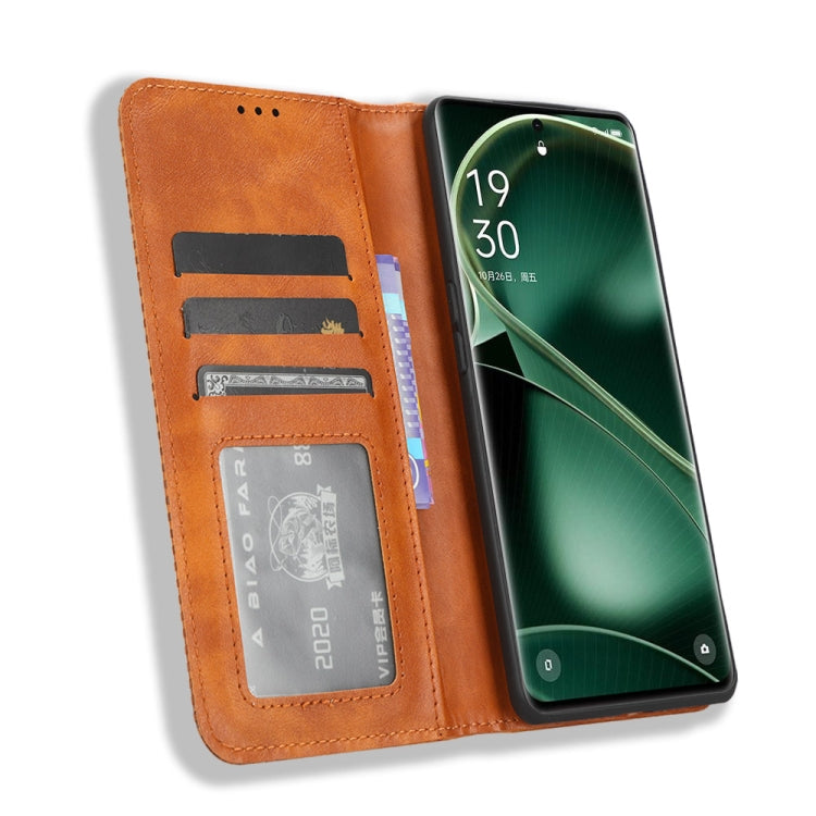 For OPPO Find X6 Magnetic Buckle Retro Texture Leather Phone Case