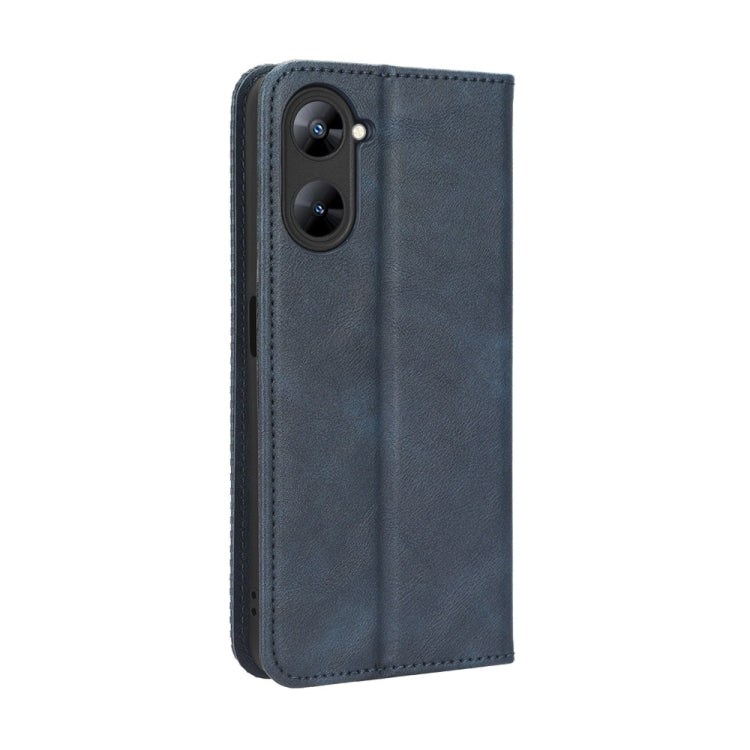 For Realme V30 / V30t 5G Magnetic Buckle Retro Texture Leather Phone Case