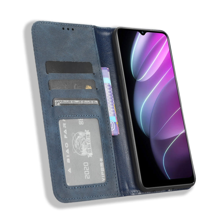 For Realme V30 / V30t 5G Magnetic Buckle Retro Texture Leather Phone Case