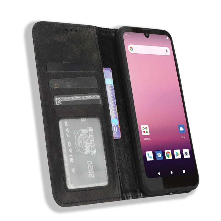 For Orbic Q10 4G Magnetic Buckle Retro Texture Leather Phone Case