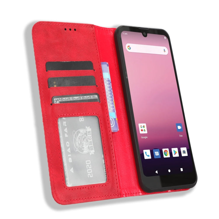 For Orbic Q10 4G Magnetic Buckle Retro Texture Leather Phone Case