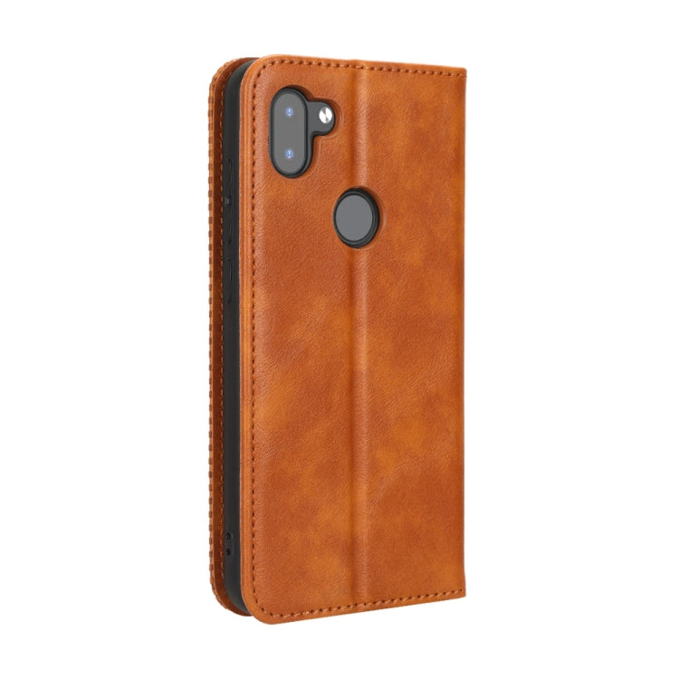 For Orbic Q10 4G Magnetic Buckle Retro Texture Leather Phone Case