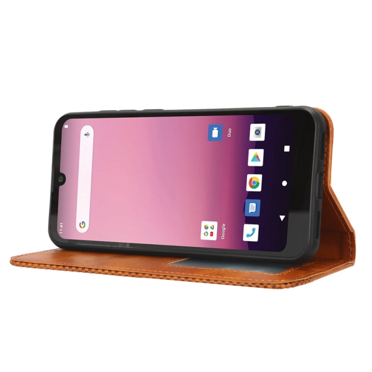 For Orbic Q10 4G Magnetic Buckle Retro Texture Leather Phone Case