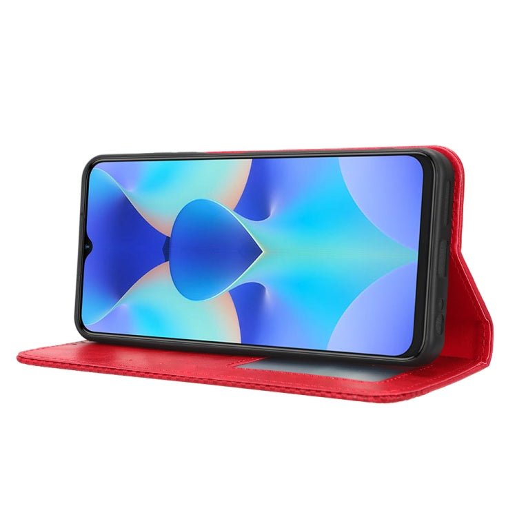 For Tecno Spark 10 4G Magnetic Buckle Retro Texture Leather Phone Case