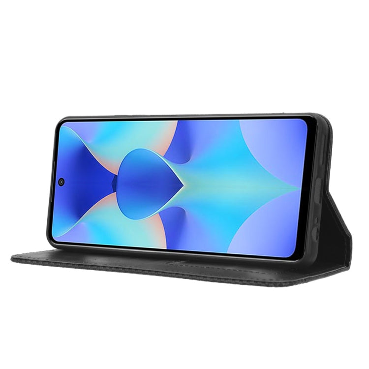 For Tecno Spark 10 Pro / K17 Magnetic Buckle Retro Texture Leather Phone Case