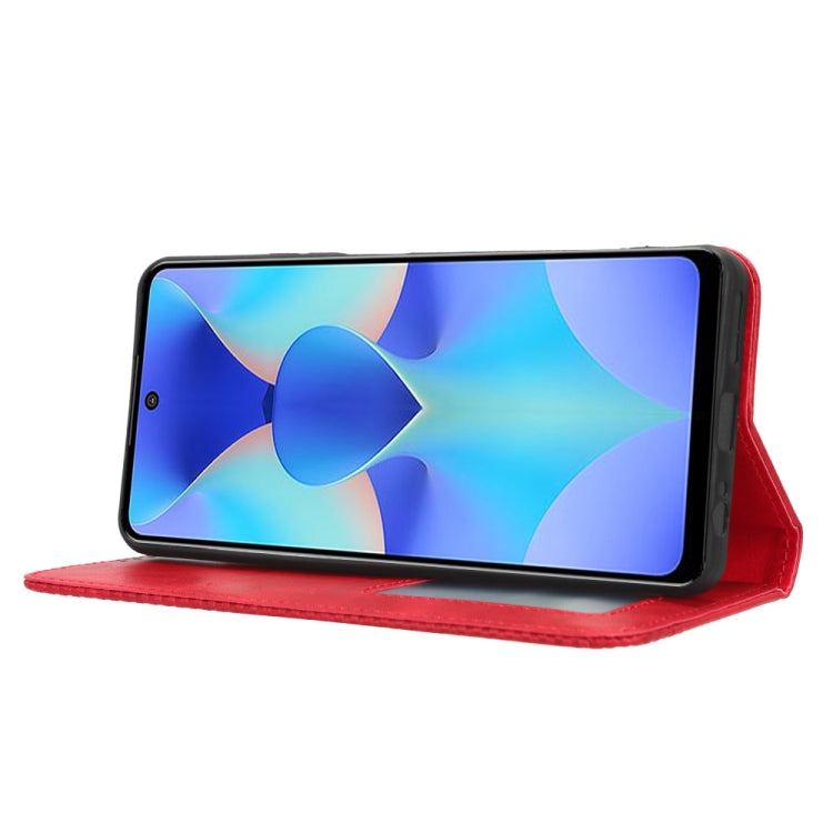 For Tecno Spark 10 Pro / K17 Magnetic Buckle Retro Texture Leather Phone Case