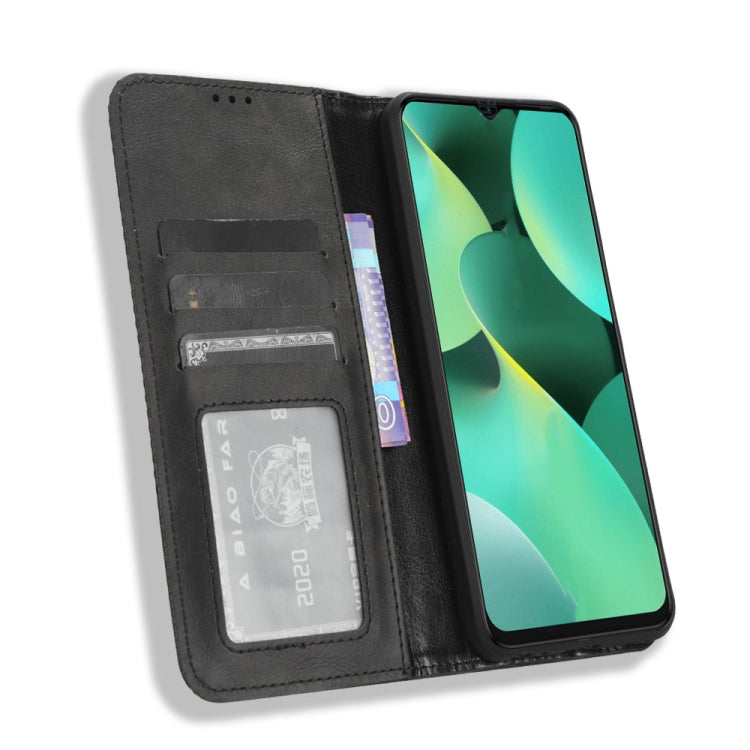 For Tecno Spark 10C Magnetic Buckle Retro Texture Leather Phone Case