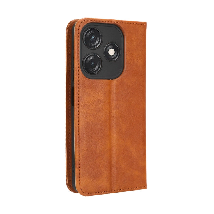 For Tecno Spark 10C Magnetic Buckle Retro Texture Leather Phone Case