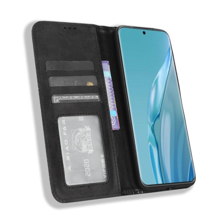 For Huawei P60 Art Magnetic Buckle Retro Texture Leather Phone Case