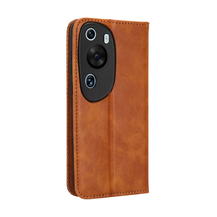 For Huawei P60 Art Magnetic Buckle Retro Texture Leather Phone Case