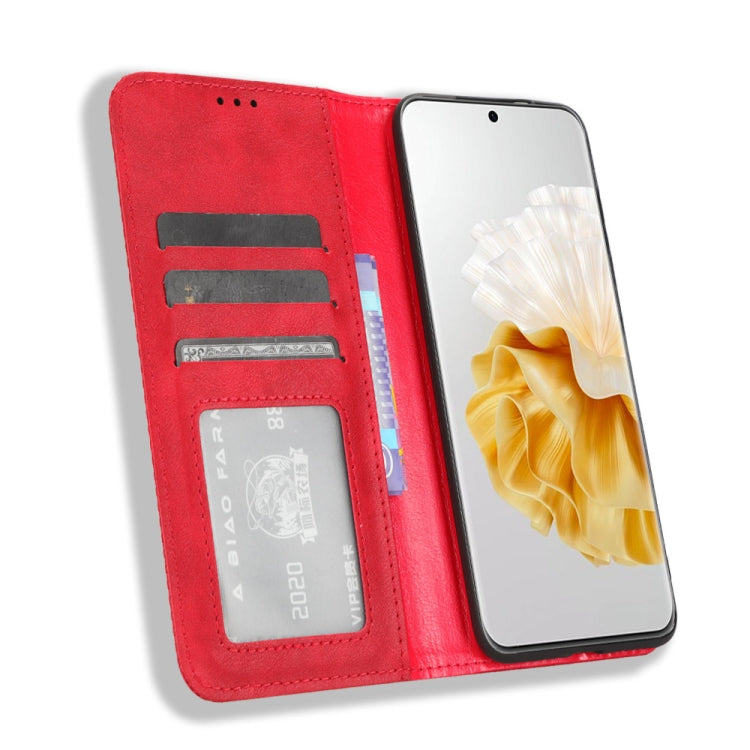 For Huawei P60 / P60 Pro Magnetic Buckle Retro Texture Leather Phone Case