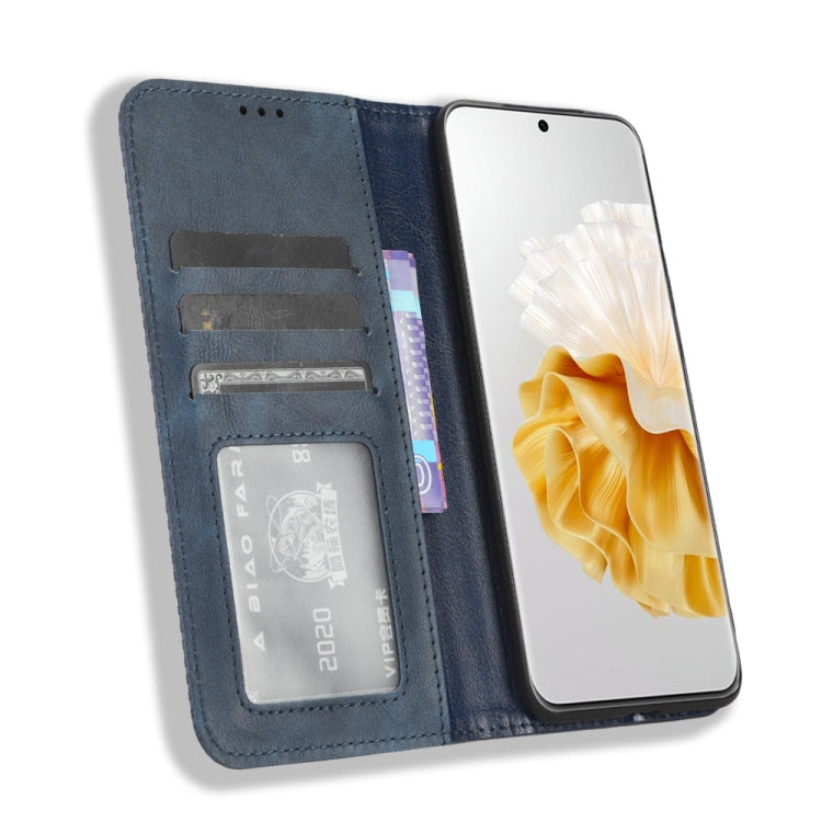 For Huawei P60 / P60 Pro Magnetic Buckle Retro Texture Leather Phone Case