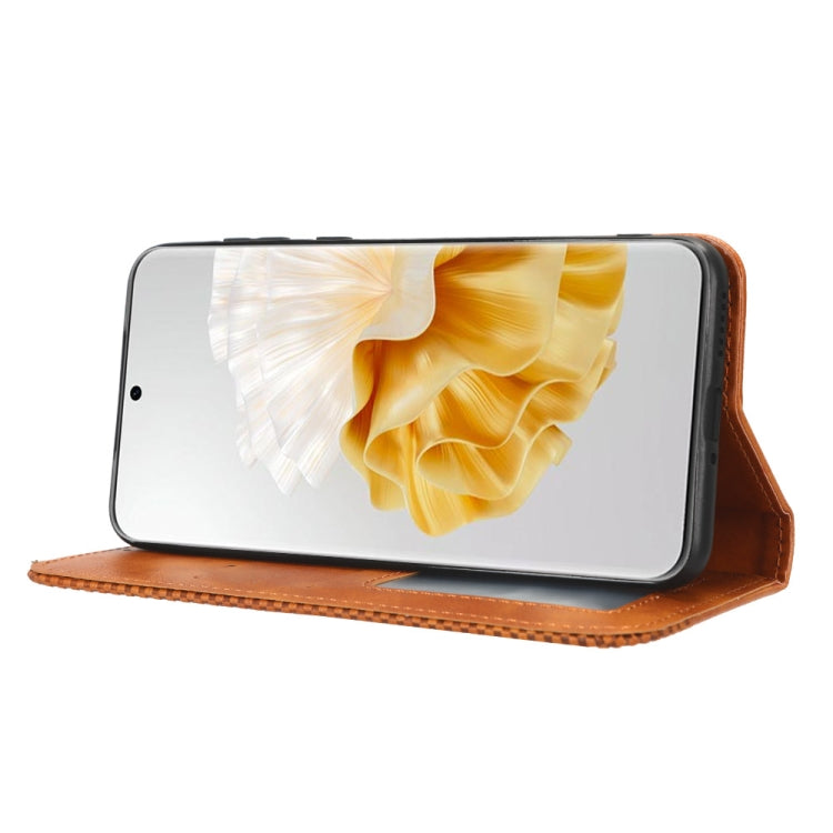 For Huawei P60 / P60 Pro Magnetic Buckle Retro Texture Leather Phone Case