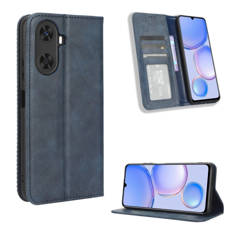 For Huawei Enjoy 60 4G Magnetic Buckle Retro Texture Leather Phone Case
