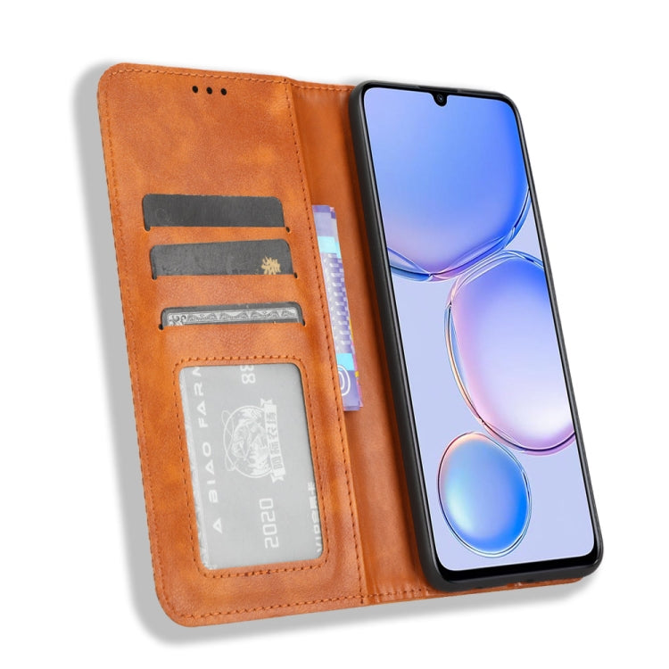 For Huawei Enjoy 60 4G Magnetic Buckle Retro Texture Leather Phone Case