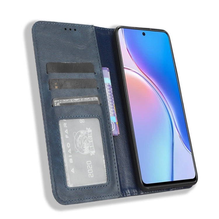 For Huawei Maimang 20 Magnetic Buckle Retro Texture Leather Phone Case