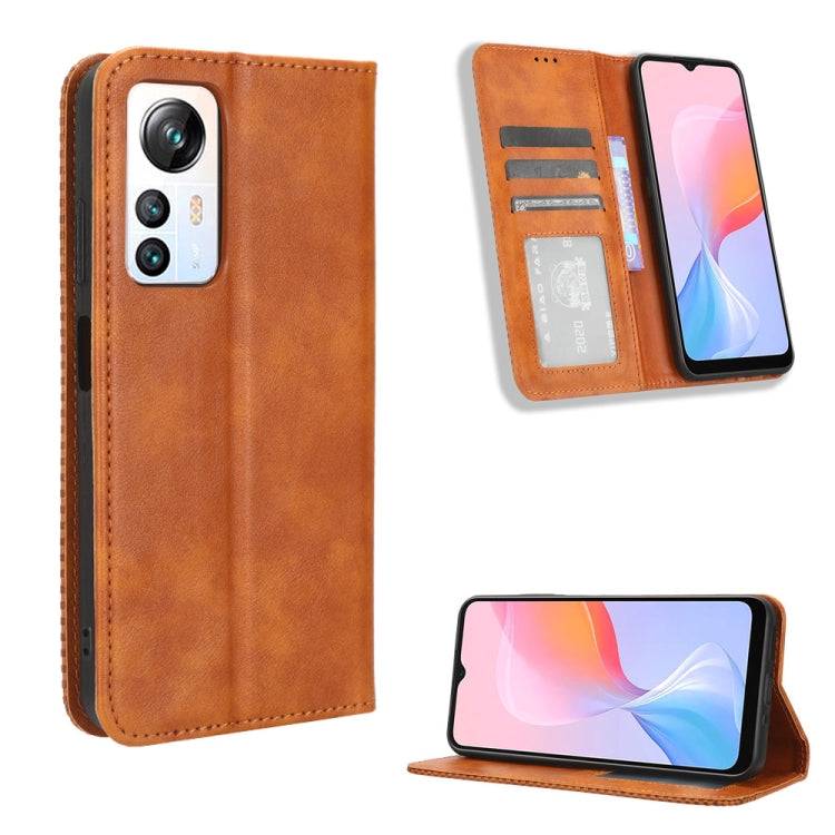 For Blackview A85 Magnetic Buckle Retro Texture Leather Phone Case