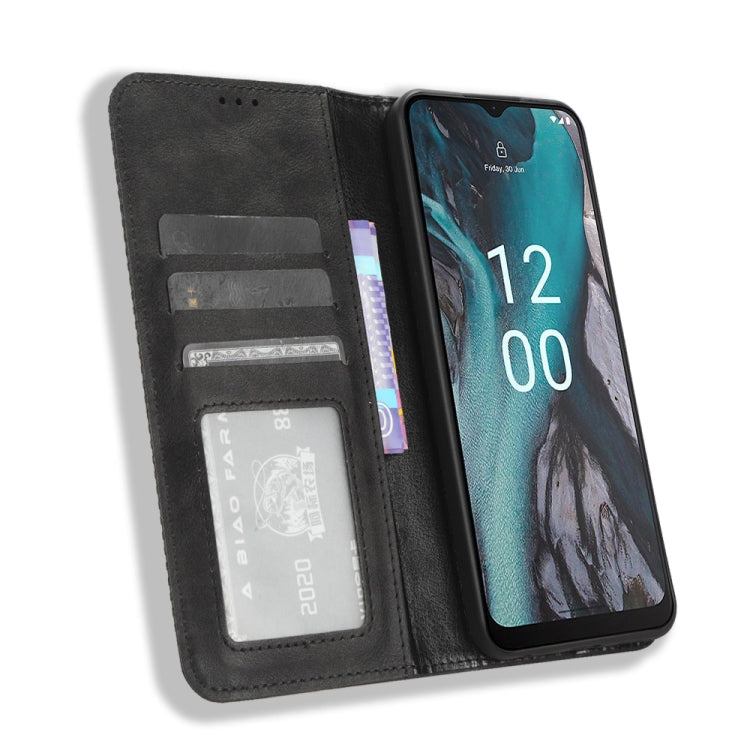 For Nokia C22 Magnetic Buckle Retro Texture Leather Phone Case