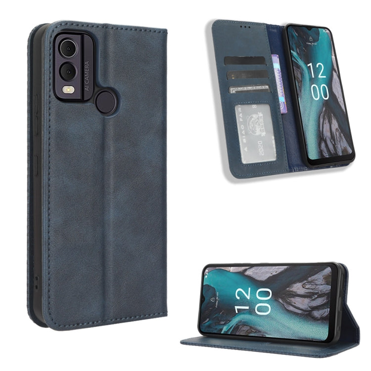 For Nokia C22 Magnetic Buckle Retro Texture Leather Phone Case