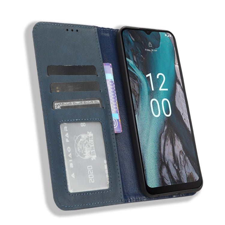 For Nokia C22 Magnetic Buckle Retro Texture Leather Phone Case