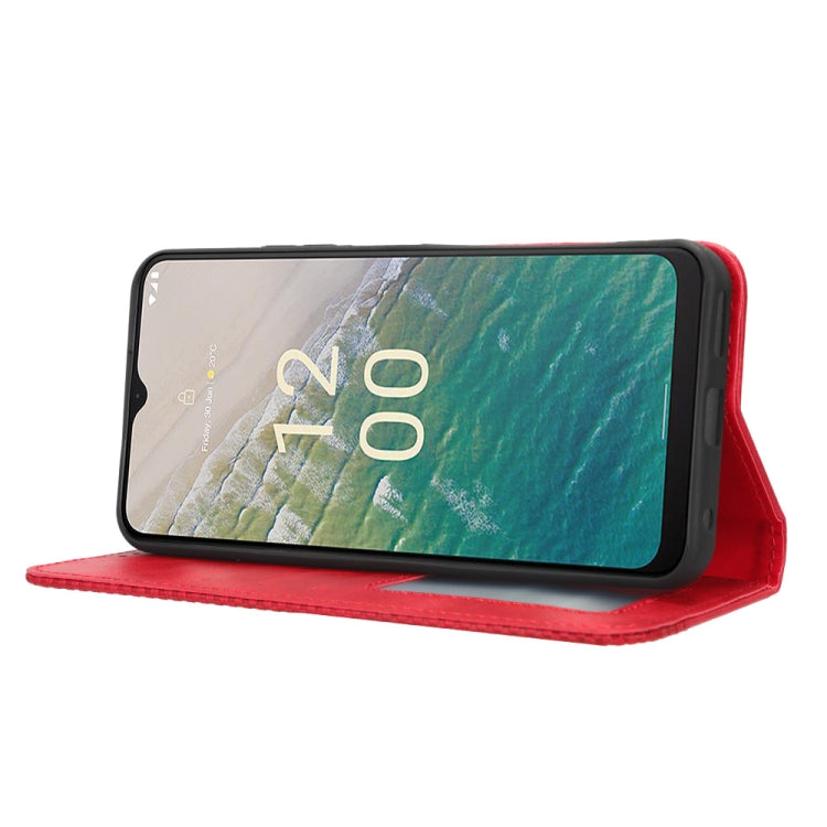 For Nokia C32 4G Magnetic Buckle Retro Texture Leather Phone Case