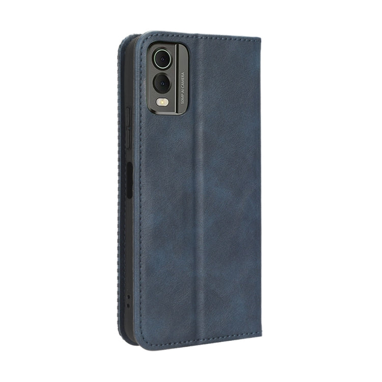For Nokia C32 4G Magnetic Buckle Retro Texture Leather Phone Case