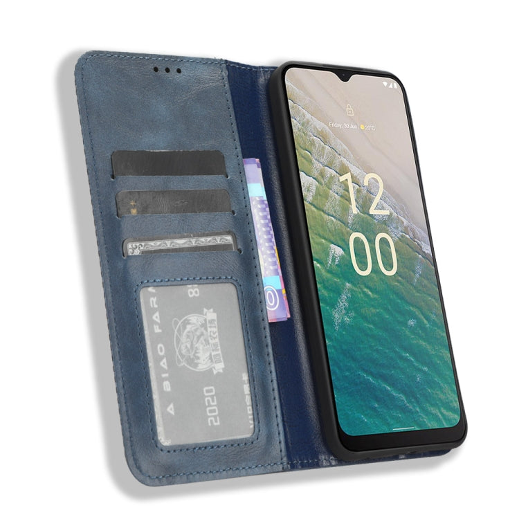 For Nokia C32 4G Magnetic Buckle Retro Texture Leather Phone Case