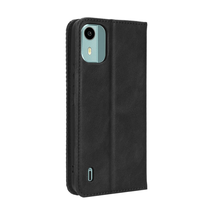 For Nokia C12 Magnetic Buckle Retro Texture Leather Phone Case