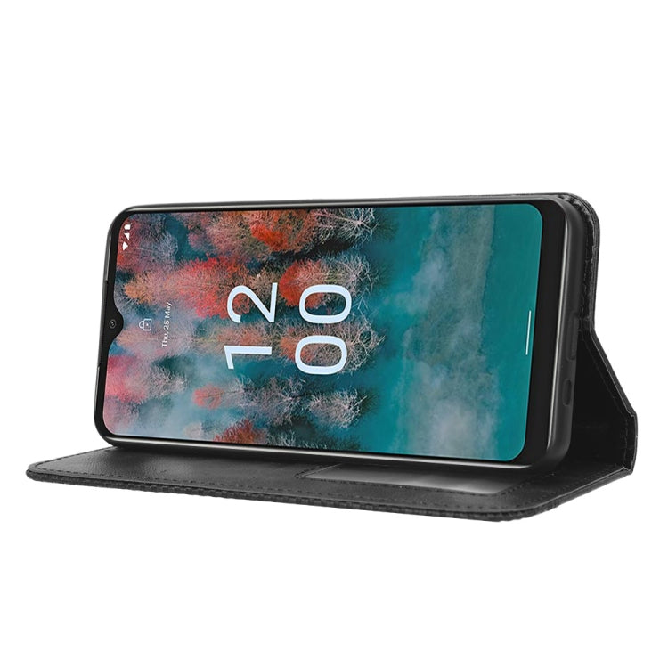 For Nokia C12 Magnetic Buckle Retro Texture Leather Phone Case