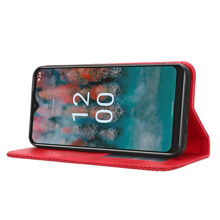 For Nokia C12 Magnetic Buckle Retro Texture Leather Phone Case