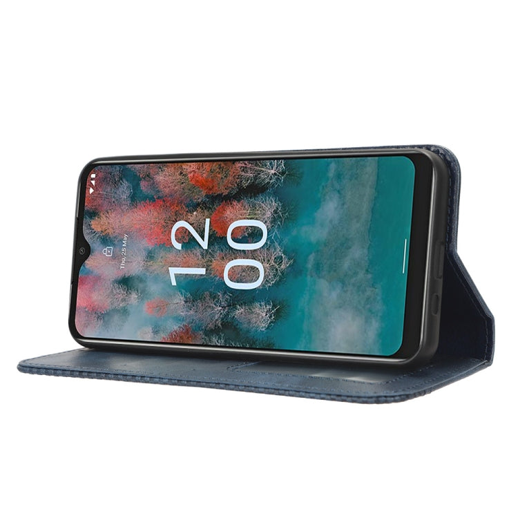 For Nokia C12 Magnetic Buckle Retro Texture Leather Phone Case