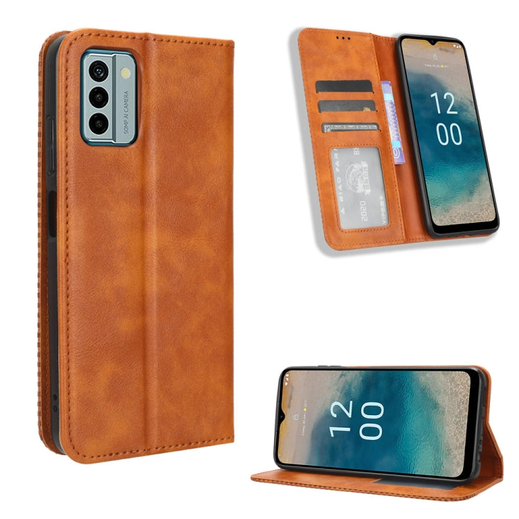 For Nokia G22 4G Magnetic Buckle Retro Texture Leather Phone Case